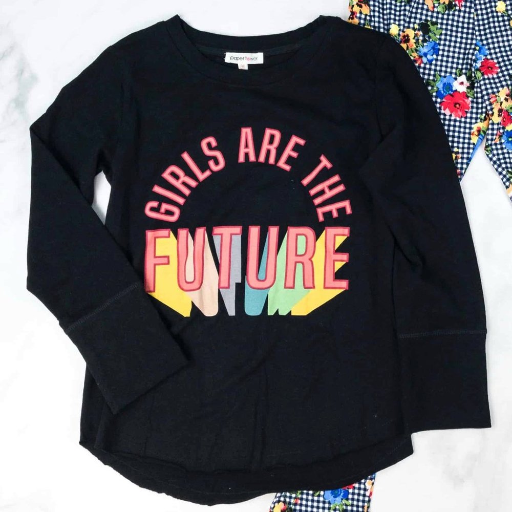 NWOT Paperflower Miya Graphic Girls Are The Future Tee